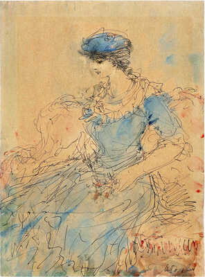 Соколов Михаил Ксенофонтович. Девушка в синем платье